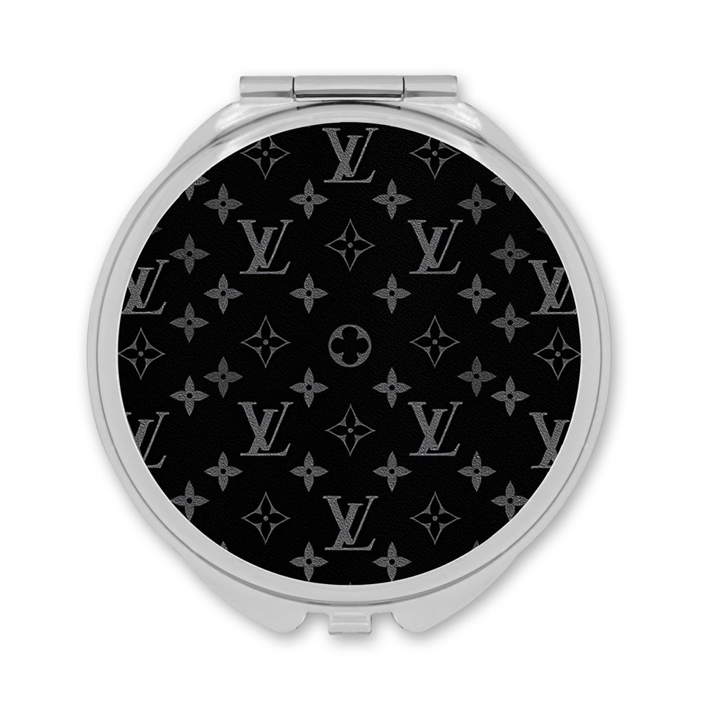 HANDMADE FASHION Round Silver Double Sided Compact Mirror